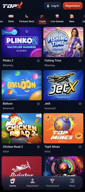 TopX en el móvil: juegos rápidos como Balloon, Chicken Road 2 y TopX Mines